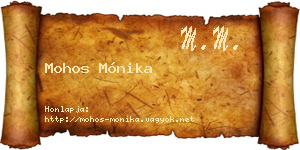 Mohos Mónika névjegykártya